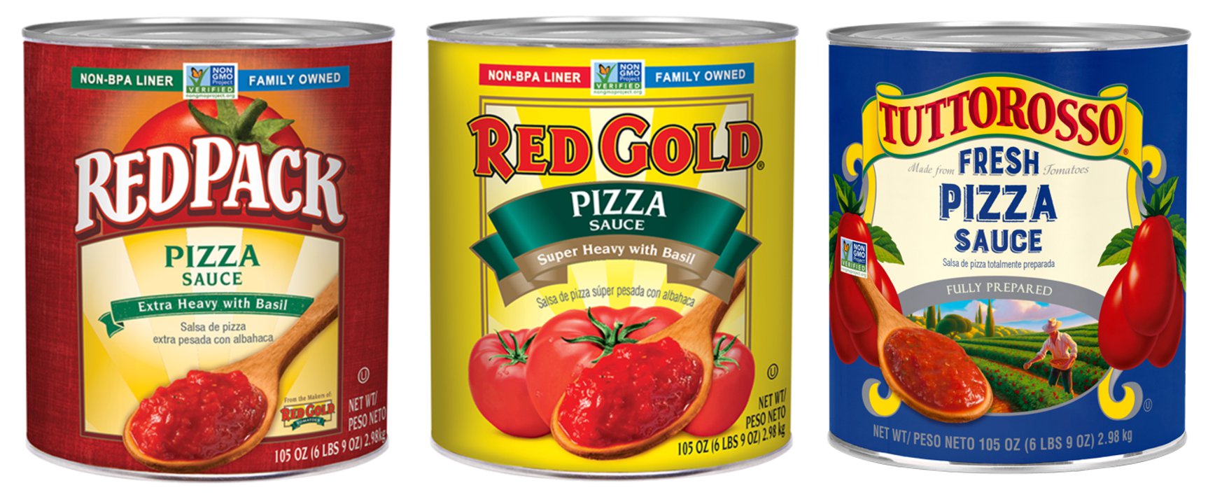 Redpack® is a Northeast favorite while Red Gold® is universally loved. Tuttorosso® is our premium pizza sauce made from fresh tomatoes. Redpack® is a Northeast favorite while Red Gold® is universally loved. Tuttorosso® is our premium pizza sauce made from fresh tomatoes.