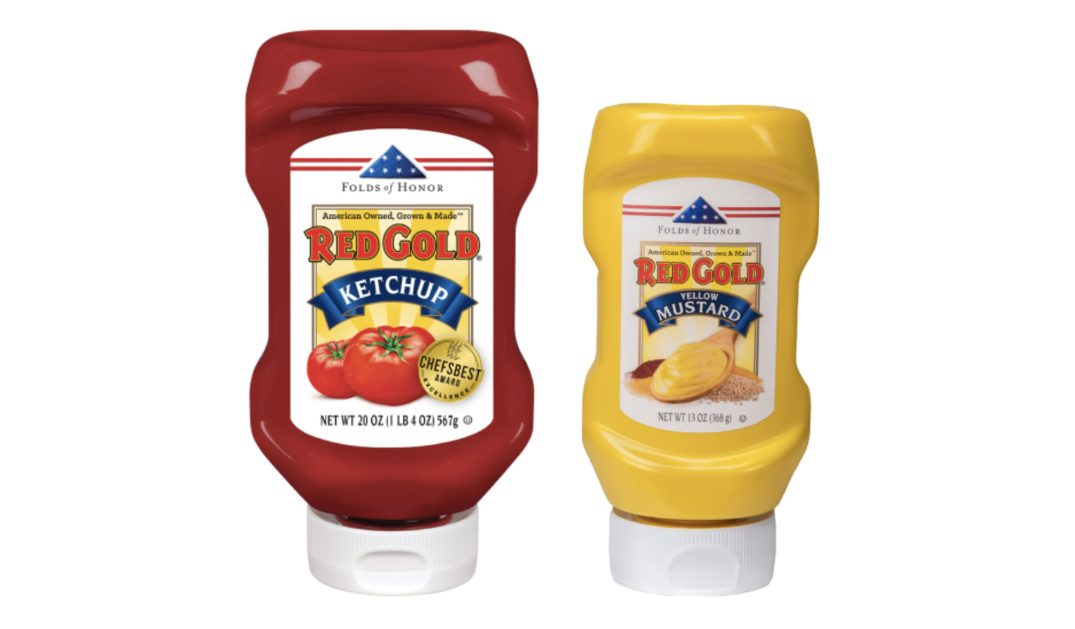 Red Gold Folds of Honor Ketchup and Mustard