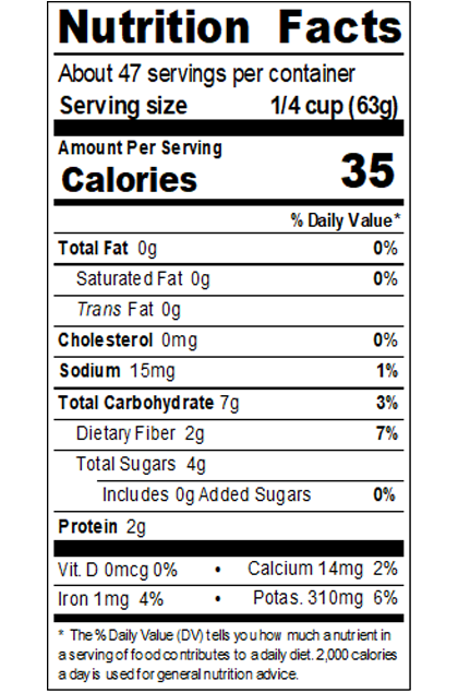 RPKH69X_RedPack_TomatoPuree_1.06SpecificGravityExtraHeavy_#10Can_106OZ_Nutrition