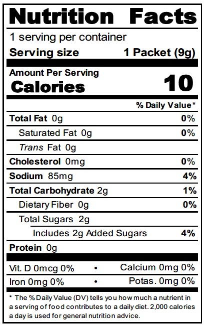 Ketchup Y59G Nutrition Facts