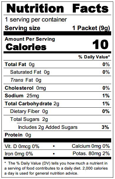 Naturally Balaned Ketchup YL9G Nutrition Facts