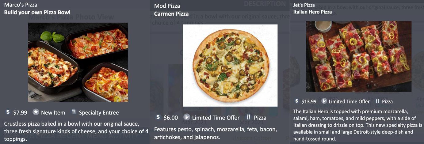 examples of menu additions examples of menu additions
