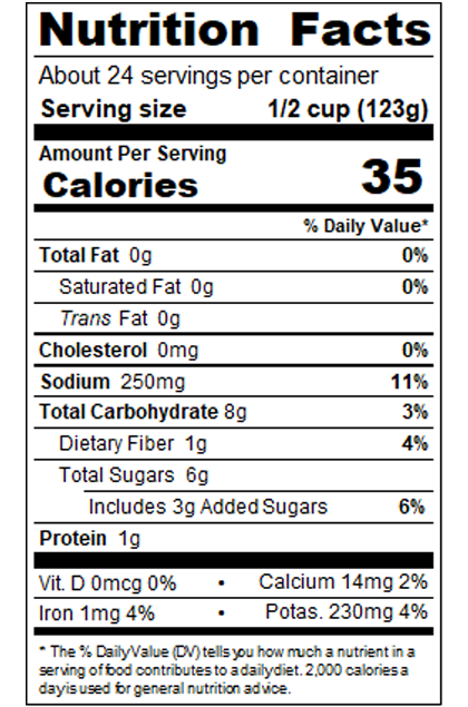 REDCA99_RedGold_StewedTomatoesSlicedinJuice_#10Can_102OZ_Nutrition Label
