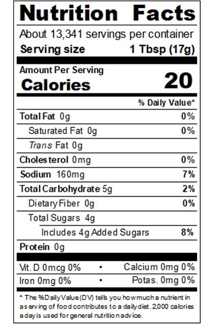 REDYA55_RedGold_TomatoKetchup_33ncy_#10Can_115OZ_Nutrition