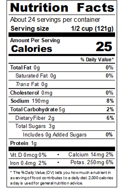 RPKBU99_RedPack_ChoppedTomatoesinPuree_#10Can_102OZ_Nutrition