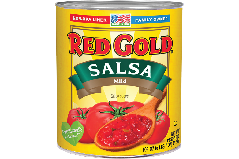 An image of a 103 oz can of Red Gold Salsa.